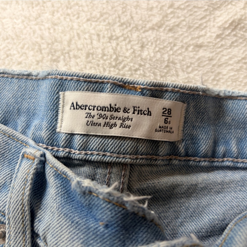 Abercrombie & Fitch Light Blue Straight Ultra High Rise Jeans 28/6 - Picture 4 of 4